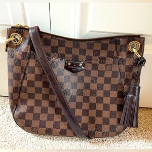 Louis Vuitton Brown Damier Ebene Crossbody Shoulder Bag with Tassel